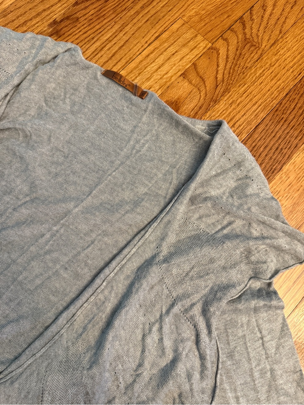 Light Grey Open-Front Ruffled Hem Cardigan - Picture 2 of 3